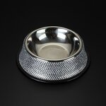 Pet Bowls Factory - Dog Bowls Pink Bling Rhinestones Stainless Steel Feeder