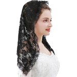 Veil Supplier - Rose Lace D Shape Head Covering for Women
