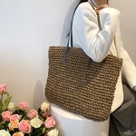 Tote Bag Factory - Women Straw Woven Large Beach Weaving Shoulder Bag
