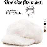 Newsboy Hat Factory - Women Winter Faux Fur Warm Plush Beret Hat Outdoor