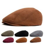 Newsboy Hat Factory - New Autumn Winter Vintage Suede Flat Top Beret Hat