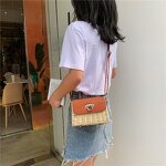 Straw Bag Manufacturer - Handwoven Rattan Bag with Leather Straps Shoulder