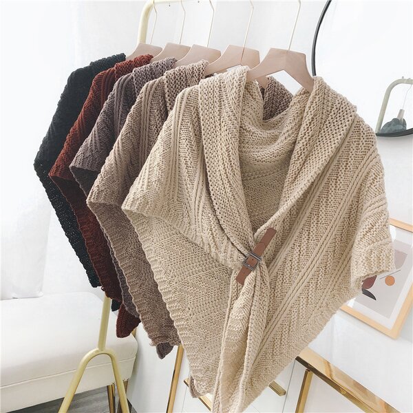 Scarf Cape Manufacturer - Warm Women 100% Wool Dual-use Triangle Scarf