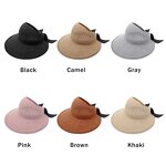 Sun Visor Supplier - Summer Foldable Travel Beach Bow Tie Straw Hat
