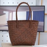 Tote Bag Supplier - Portable Imitation Bamboo Woven Large Capacity Bag
