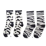 Socks Factory - New Women Cute Animal Stripes Cow Zebra Long Crew Socks