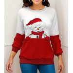 Sweatshirt Supplier - Wholesale Factory Snowman Print Women Pullover Sweatshirt