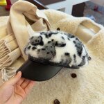 Beret Hat Supplier - Autumn Winter Women Vintage Faux Fur Leopard Beret