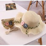 Sun Hat Set Supplier - Summer Babygirl Straw Hat Tassel Flower Set