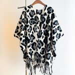 Cardigan Supplier - Winter Women Jacquard Shawl Ruana Coat Ethnic Poncho