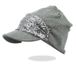 Beanie Hat Factory - Women Hijab Wrap Turban Hat with Sequined Patchwork