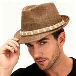 Straw Hat Factory - Mediterranean Panama Straw Fedora Fashion Vacation