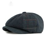 Flat Cap Supplier - British 8 Panel Herringbone Driving Cabbie Tweed Hat