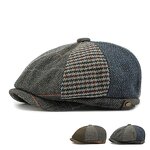 Flat Cap Manufacturer - Classic 8 Panel Fitted Men Newsboy Cabbie Hat