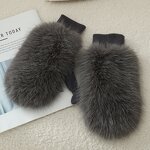 Mittens Supplier - 2025 Outdoor Luxury Fluffy Knitted Fur Winter Warm Mittens