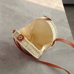 Straw Bag Manufacturer - Ladies Hand-woven Straw Box Handbag Crossbody Bag