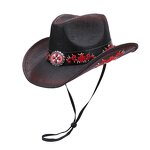 Cowboy Hat Factory - Curled Design Gradient Straw Sombrero Western Hat
