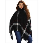 Poncho Manufacturer - Womens Dress Poncho Plaid Turtleneck Jumper Sweater