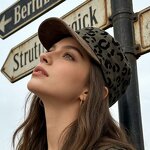 Baseball Hat Manufacturer - Women Suede Flat Top Leopard Pattern Snapback