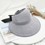 Sun Visor Supplier - Summer Foldable Travel Beach Bow Tie Straw Hat