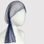 Head Scarf Factory - Fishnet Plaid Bling Rhinestone Hollow Out Head Scarf