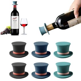 Wine Bottle Stoppers Factory - Creative Hat Shape Silicone Leakproof Sealers
