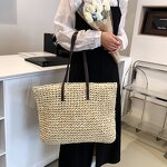 Tote Bag Factory - Women Straw Woven Large Beach Weaving Shoulder Bag
