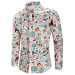 Christmas Shirt Manufacturer - Men Casual Snowflakes Santa Candy Printed Shirt