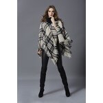 Poncho Supplier - New Special Design Striped Poncho Cape Retro Knitted