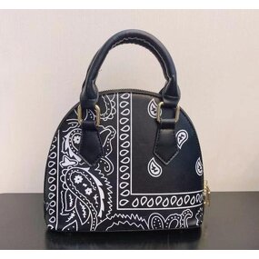 Tote Bag Factory - Fashion Leather Tote Bag Bandana Print Handbag