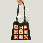 Shoulder Bag Manufacturer - Bohemian Crochet Granny Square Tote Bag Knitted