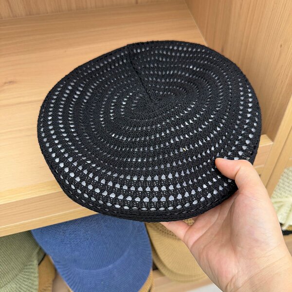 Beret Hat Manufacturer - Women Fashion Crochet Solid Hollow Breathable Hat