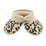 Straw Hat Factory - Women Summer Breathable Leopard Straw Foldable Hat