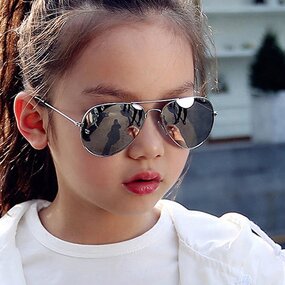 Kids Sunglasses Supplier - 2022 Classic Children Aviation Mirror Metal Frame