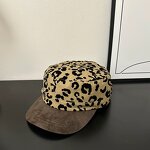 Baseball Hat Manufacturer - Women Suede Flat Top Leopard Pattern Snapback