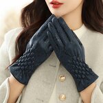 Cycling Gloves Supplier - Fall Winter Snake Skin Woolen Touch Screen Split Finger