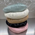 Beret Hat Manufacturer - Women Fashion Crochet Solid Hollow Breathable Hat