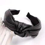 Headbands Factory - Women Fashion PU Wide Barrette Knot Turban Hair Band