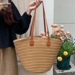 Straw Bag Manufacturer - Large Capacity Beach Shopping Woven Shoulder Bag