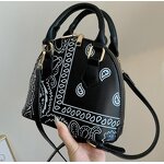 Tote Bag Factory - Fashion Leather Tote Bag Bandana Print Handbag