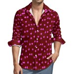 Hawaiian Shirt Supplier - Valentine Loose Fit Casual Hearts Print Shirt