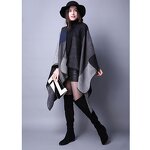 Poncho Manufacturer - Women Plaid Sweater Poncho Travel Imitation Cashmere