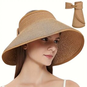 Sun Visor Manufacturer - Summer Roll up Foldable Wide Brim Straw Visor