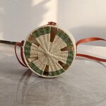 Straw Bag Manufacturer - Ladies Hand-woven Straw Box Handbag Crossbody Bag