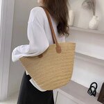 Straw Bag Manufacturer - Large Capacity Beach Shopping Woven Shoulder Bag