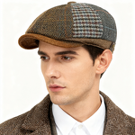 Flat Cap Manufacturer - Classic 8 Panel Fitted Men Newsboy Cabbie Hat