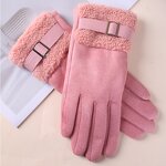 Cycling Gloves Manufacturer - Winter Suede Fur Cuffs Fleece Windproof Gloves