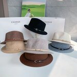 Fedora Hat Supplier - Classic Wide Brim Wool Hat with Belt Buckle