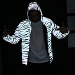 Jacket Manufacturer - New Streetwear Noctilucent Reflective Zebra Printed Windbreaker
