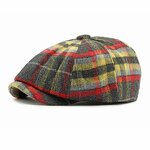 Flat Cap Factory - British Herringbone Driving Cabbie Tweed Beret Hat